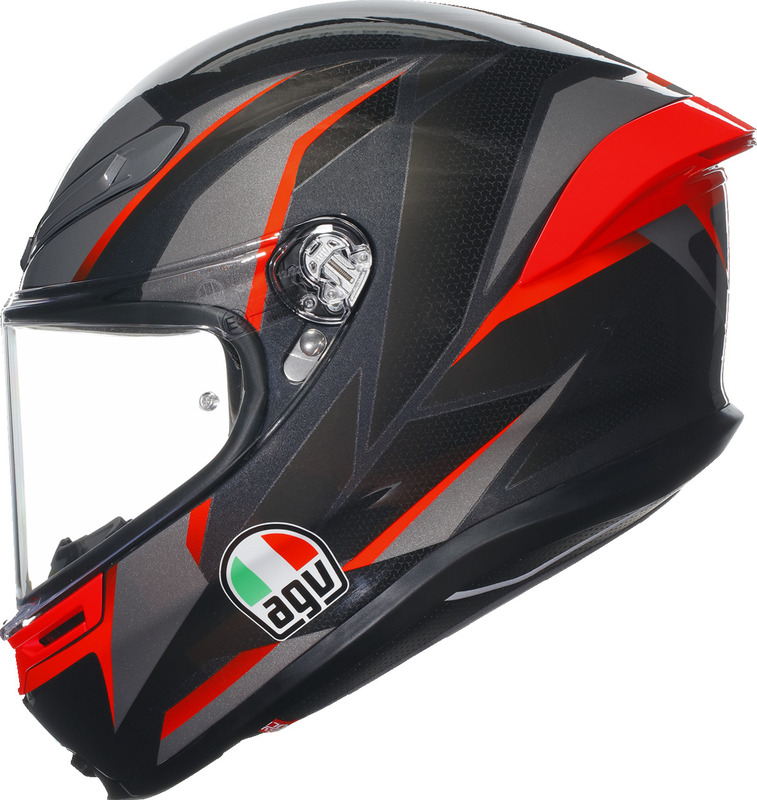 AGV K6 S Slashcut Black Gray Red Helmet - Speed Addicts