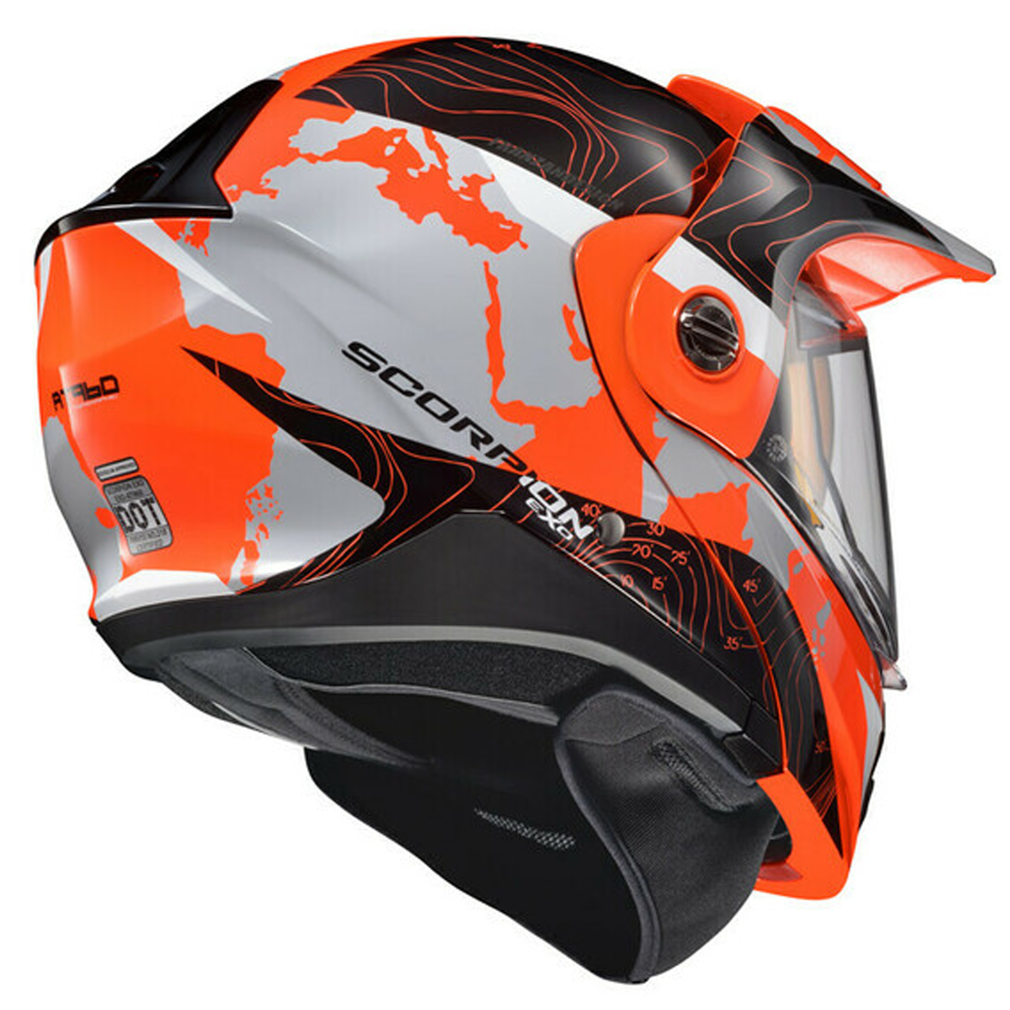 Scorpion EXO EXO-AT960 Topographic Hi-Viz Orange Dual Pane Helmet