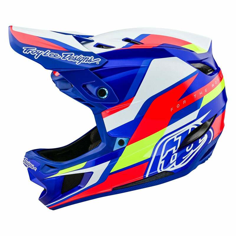 Troy Lee Designs D4 Composite Omega White Blue Helmet - Speed Addicts