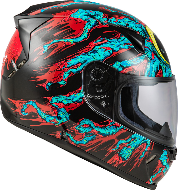 Fly Racing Revolt Space Creep Light Blue Black Red Helmet - Speed