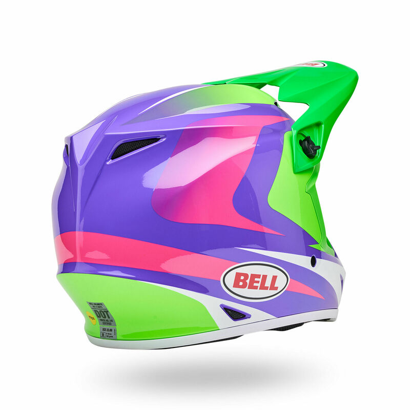 Bell MX-9 Mips Jackal Hi-Viz Green Purple Helmet - Speed Addicts