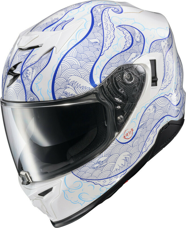 Scorpion EXO EXO-T520 Nama-Shimi White Blue Helmet - Speed Addicts