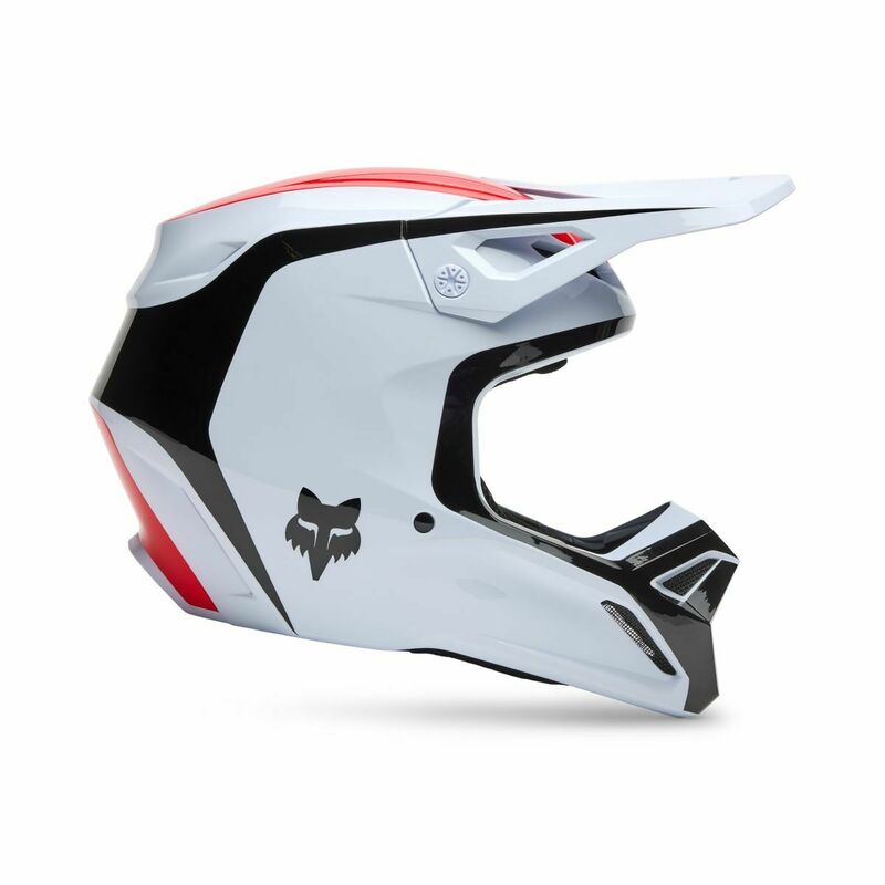 Fox Racing V1 Flow Helmet White Red - Speed Addicts