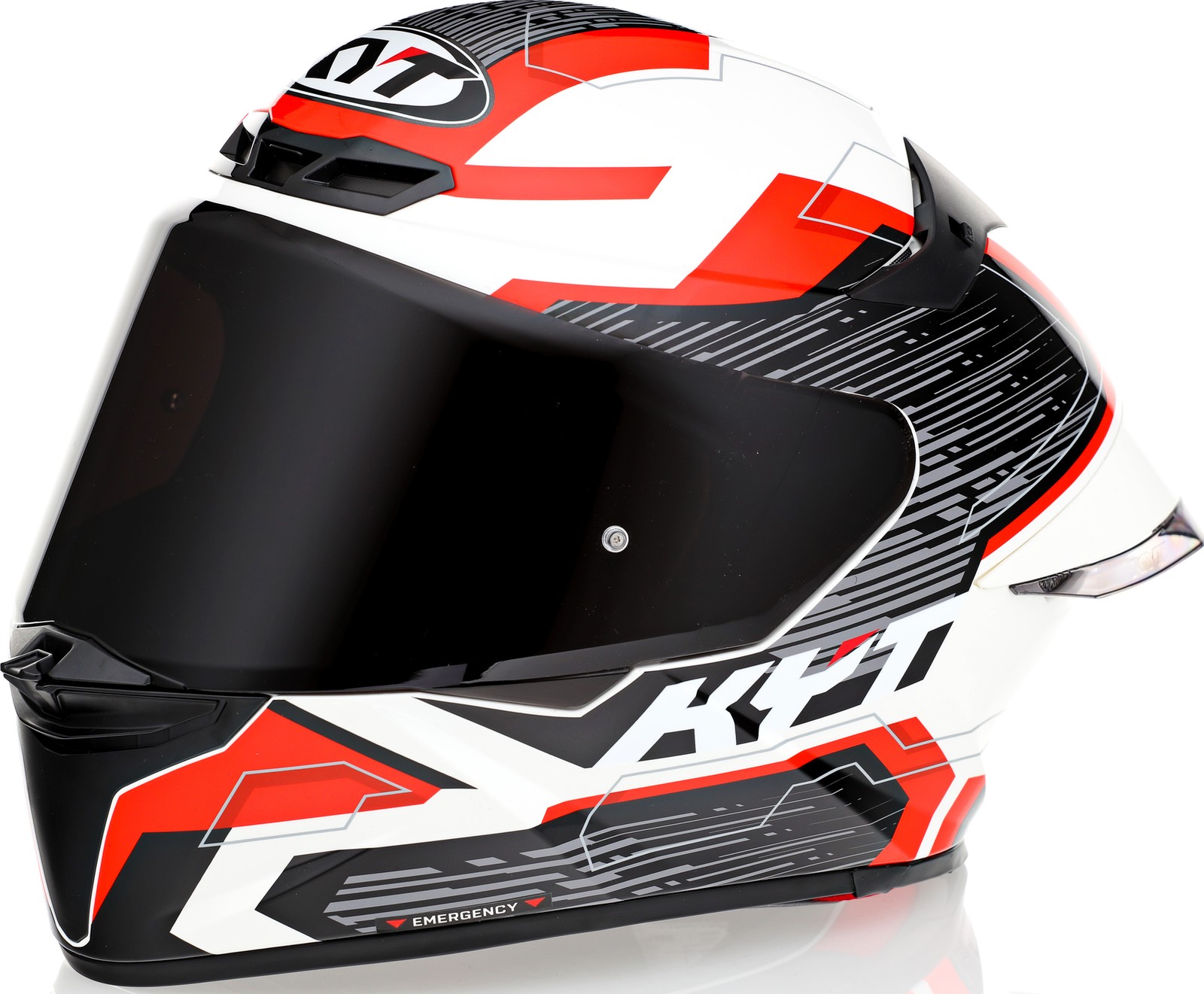 KYT TT-Revo Speeding White Red Helmet - Speed Addicts