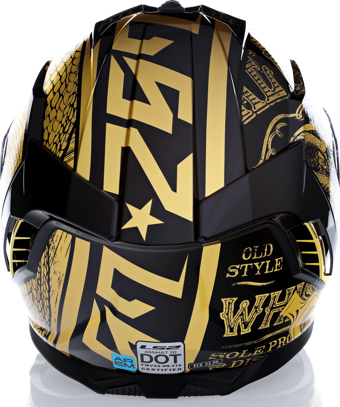 LS2 Assault III Snakebite Chameleon Black Gold Helmet - Speed Addicts