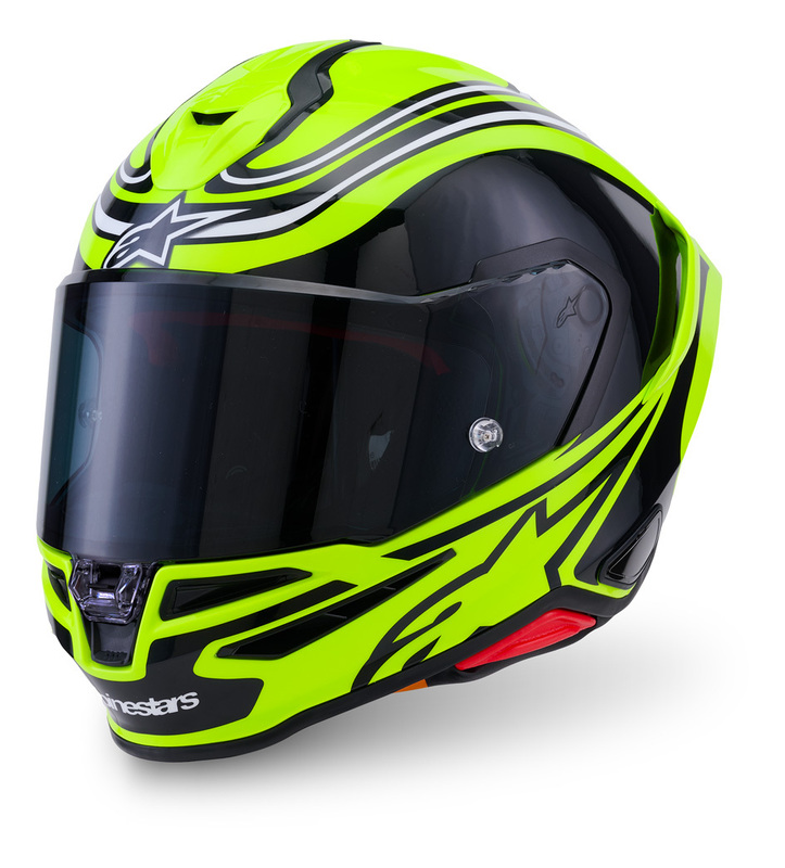 Alpinestars Supertech R7 Zeal Yellow Black White Helmet - Speed