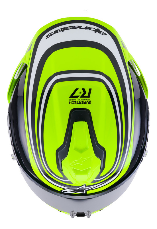 Alpinestars Supertech R7 Zeal Yellow Black White Helmet - Speed