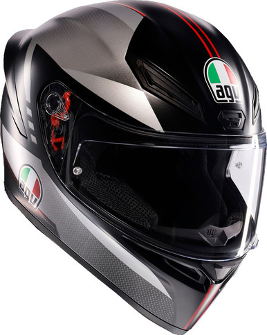 AGV K1 S Lap Matte Black Gray Red Helmet - Speed Addicts
