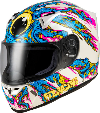 Fly Racing Revolt Space Creep Light Blue White Pink Helmet - Speed