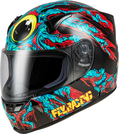 Fly Racing Revolt Space Creep Light Blue Black Red Helmet - Speed