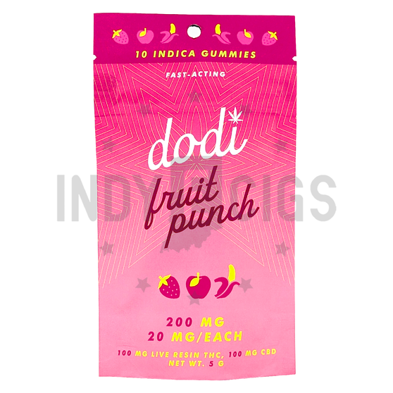 dodi Delta 9 Live Resin Gummies 200mg - Fruit Punch (Indica)