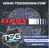 CLAAS 3 STEPS TO HEAVEN RED AND WHITE WINDOW DECAL