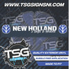 NEW HOLLAND BLUE AND WHITE 3 STEPS TO HEAVEN WINDOW DECAL