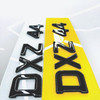 4D 60mm BLACK ACRYLIC WITH GEL TOPS METRO STYLE NUMBER PLATES UK