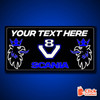 STYLE 14 SCANIA V8 TWIN COLOUR LED PLEXI BOARD WITH GLOSS BLACK FRAME4 Colour Changing Panel