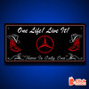 STYLE 25 MERCEDES PERSONALISED OUTLINE TEXT LED LIGHT TRUCK BOARD 2 COLOUR PANEL RGB ONE LIFE LIVE IT