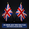 UK Union Jack Twin Table Flag 28cm – With Poles & Holder Newry Co. Down | Truck & Van Flag UK & Ireland