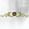 John Deere Yellow & Black REAR WINDOW SWIRL - NEW STYLE