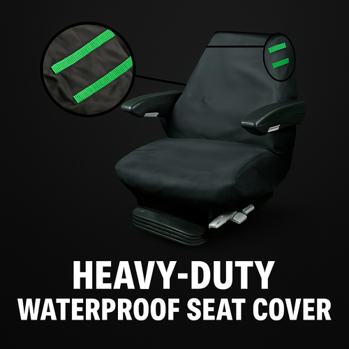 Heavy-Duty Waterproof Seat Cover with Green Stripes - For Tractor Plant
