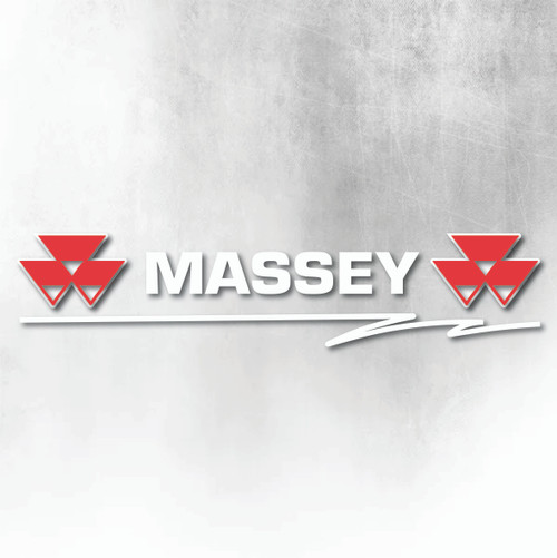 MASSEY RED & WHITE WITH SWIRL LOGO WINDOW DECAL MASSEY RED & WHITE WITH SWIRL LOGO WINDOW DECAL