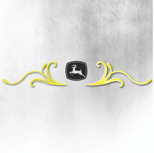 JOHN DEERE YELLOW AND BLACK REAR WINDOW SWIRL JOHN DEERE YELLOW AND BLACK REAR WINDOW SWIRL