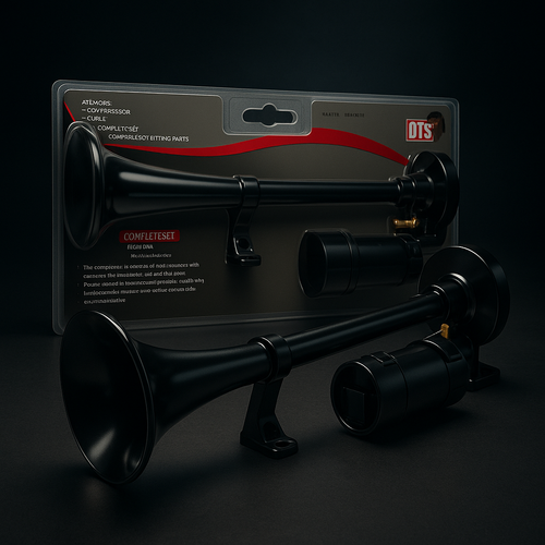 DTS Airhorn with Compressor 12V Complete Set – Black Edition