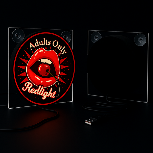 Light Box Deluxe Adults Only Redlight – 17x17cm LED Sign with USB Plug Light Box Deluxe Adults Only Redlight – 17x17cm LED Sign with USB Plug