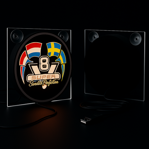 Light Box Deluxe Super V8 Swedish Perfection – 17x17cm LED Truck Sign with USB Plug Light Box Deluxe Super V8 Swedish Perfection – 17x17cm LED Truck Sign with USB Plug
