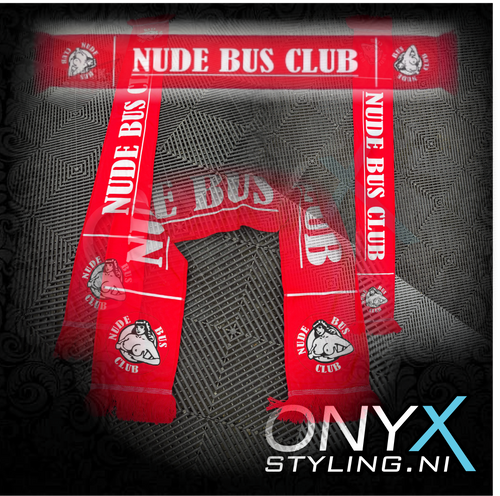 Nude Bus Club Truck Scarf – Red Fringed Dashboard Accessory Nude Bus Club Truck Scarf – Red Fringed Dashboard Accessory