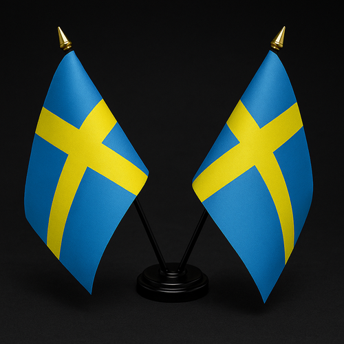 weden Colours Twin Table Flag – With Poles & Holder (28cm) weden Colours Twin Table Flag – With Poles & Holder (28cm)