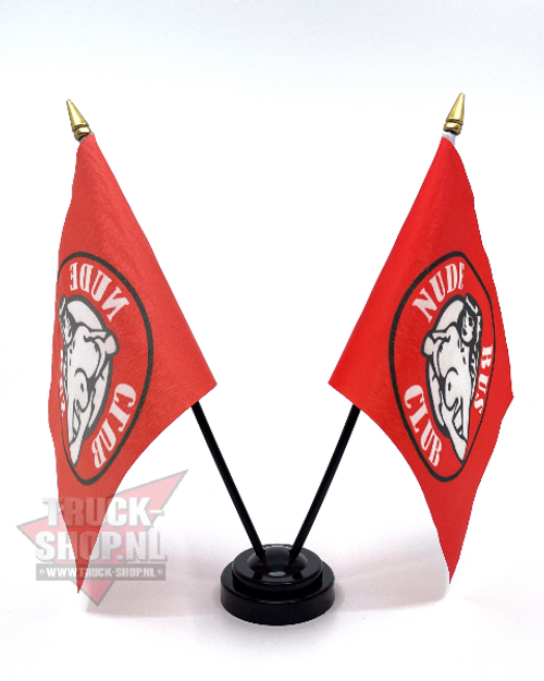 Nude Bus Club Twin Table Flag – With Poles & Holder (28cm) Nude Bus Club Twin Table Flag – With Poles & Holder (28cm)
