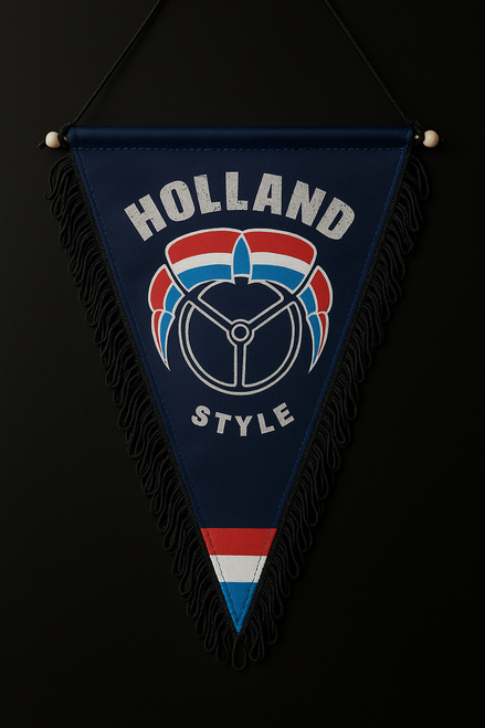 Holland Style Pennant – Dutch Truck Banner 23x29cm with Black Fringes