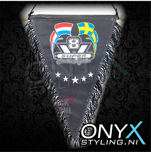 Super V8 Swedish Perfection Pennant – Truck Banner 23x29cm Super V8 Swedish Perfection Pennant – Truck Banner 23x29cm