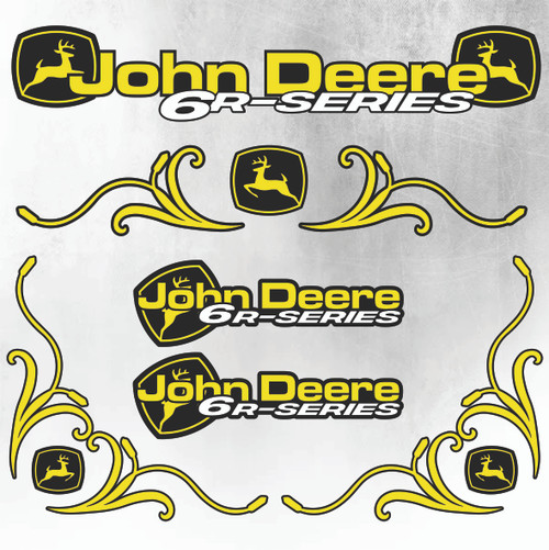 John Deere Yellow & Black 6R Series New Style Decal John Deere Yellow & Black 6R Series New Style Decal