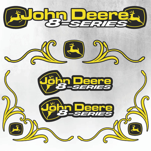 John Deere Yellow & Black 8 Series New Style Decal John Deere Yellow & Black 8 Series New Style Decal