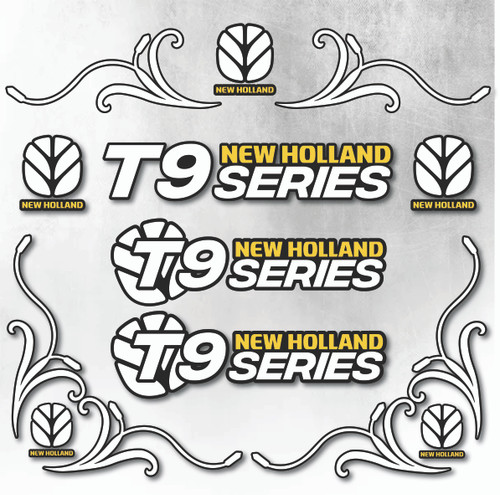 New Holland T9 Series White & Black New Style Decal
