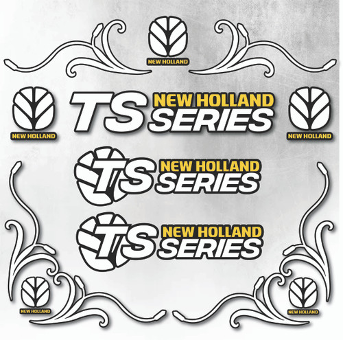 New Holland TS Series White & Black New Style Decal