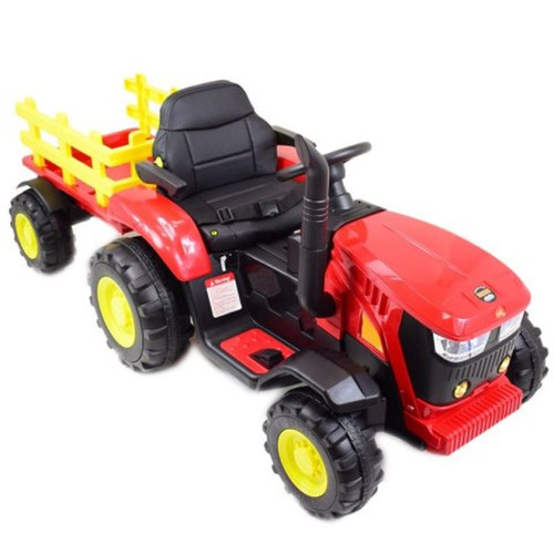 Onyx Kids 12V Ride-On Tractor with Trailer – RED Farm Master Edition Onyx Kids 12V Ride-On Tractor with Trailer – RED Farm Master Edition