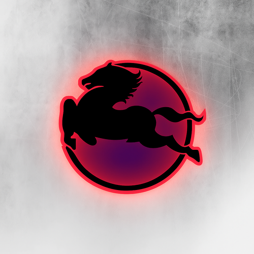 3D IVECO Horse RGB COLOUR LED Light Up Sign 60x60cm