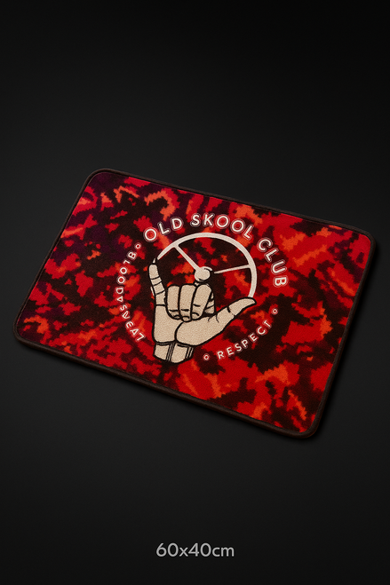 Old Skool Club Floor Mat – Red Danish Plush 60x40cm Old Skool Club Floor Mat – Red Danish Plush 60x40cm