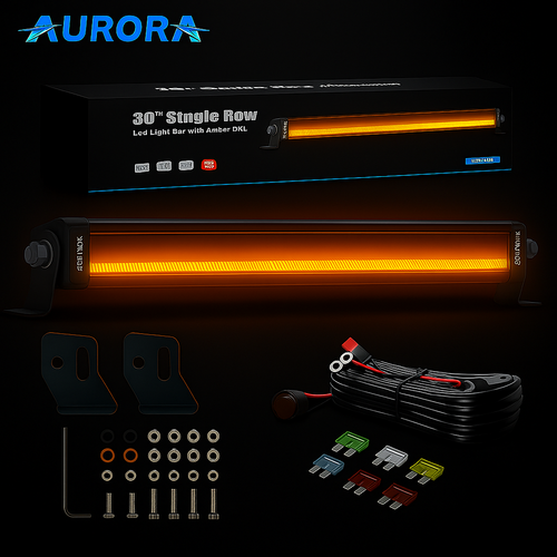 30” Single Row LED Light Bar – White & Amber DRL | 270W Long Truck / 4x4 Combo Bar