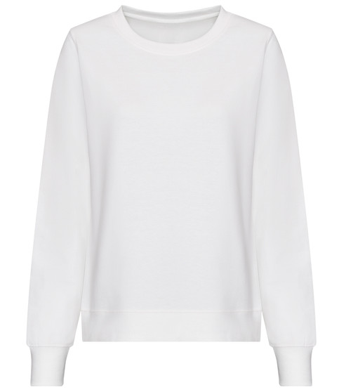 Stay cozy and stylish with the AWDis JH030F Ladies Sweatshirt. Crafted from soft cotton faced fabric and brushed back fleece, this sweatshirt ensures maximum comfort.