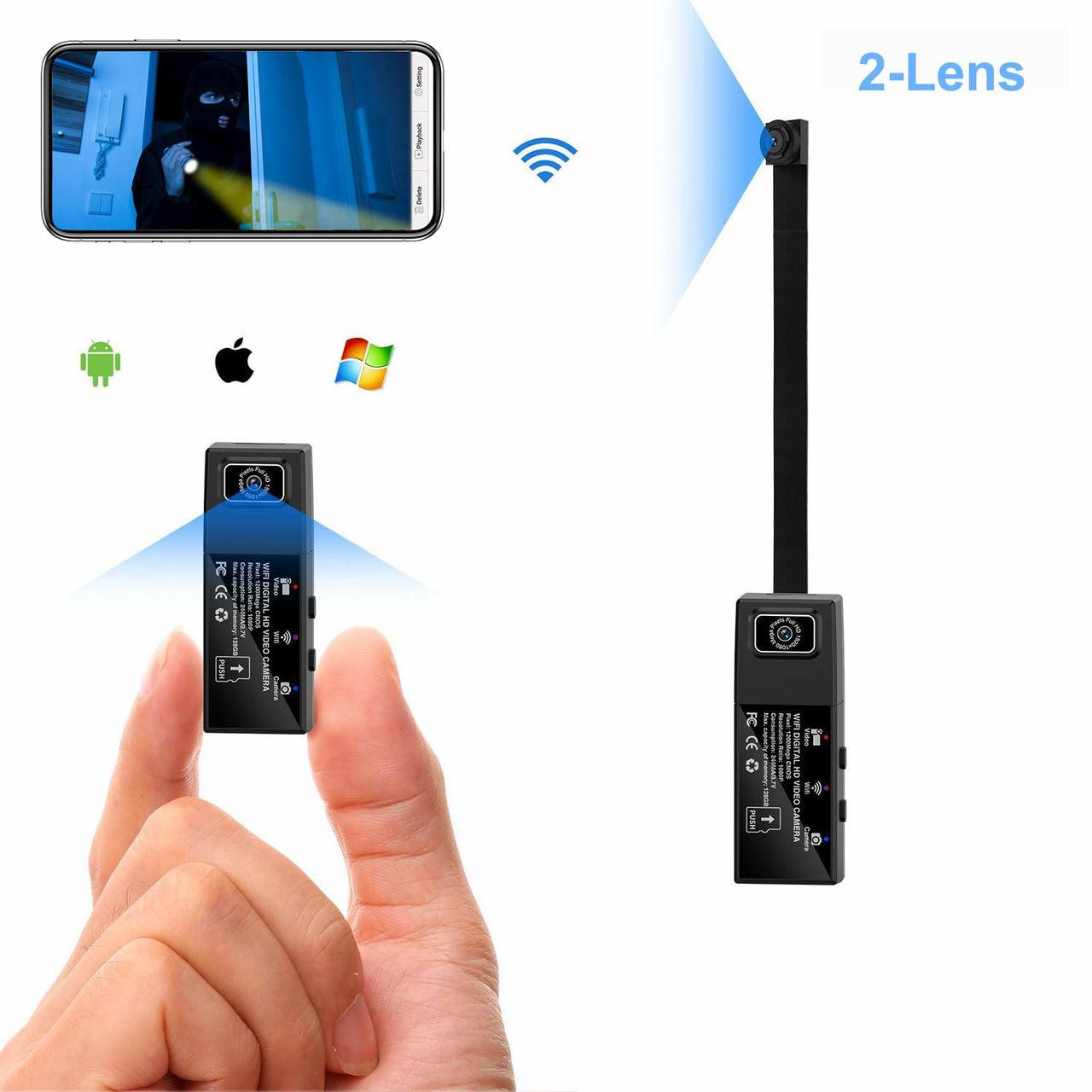 Mini WiFi Hidden Cameras 2022 Mini WiFi Hidden Cameras,Spy Cameras with Audio and Video Live Feed WiFi,1080P Nanny Cams Wireless with Cell Phone App,with Motion Detection IR Night Vision