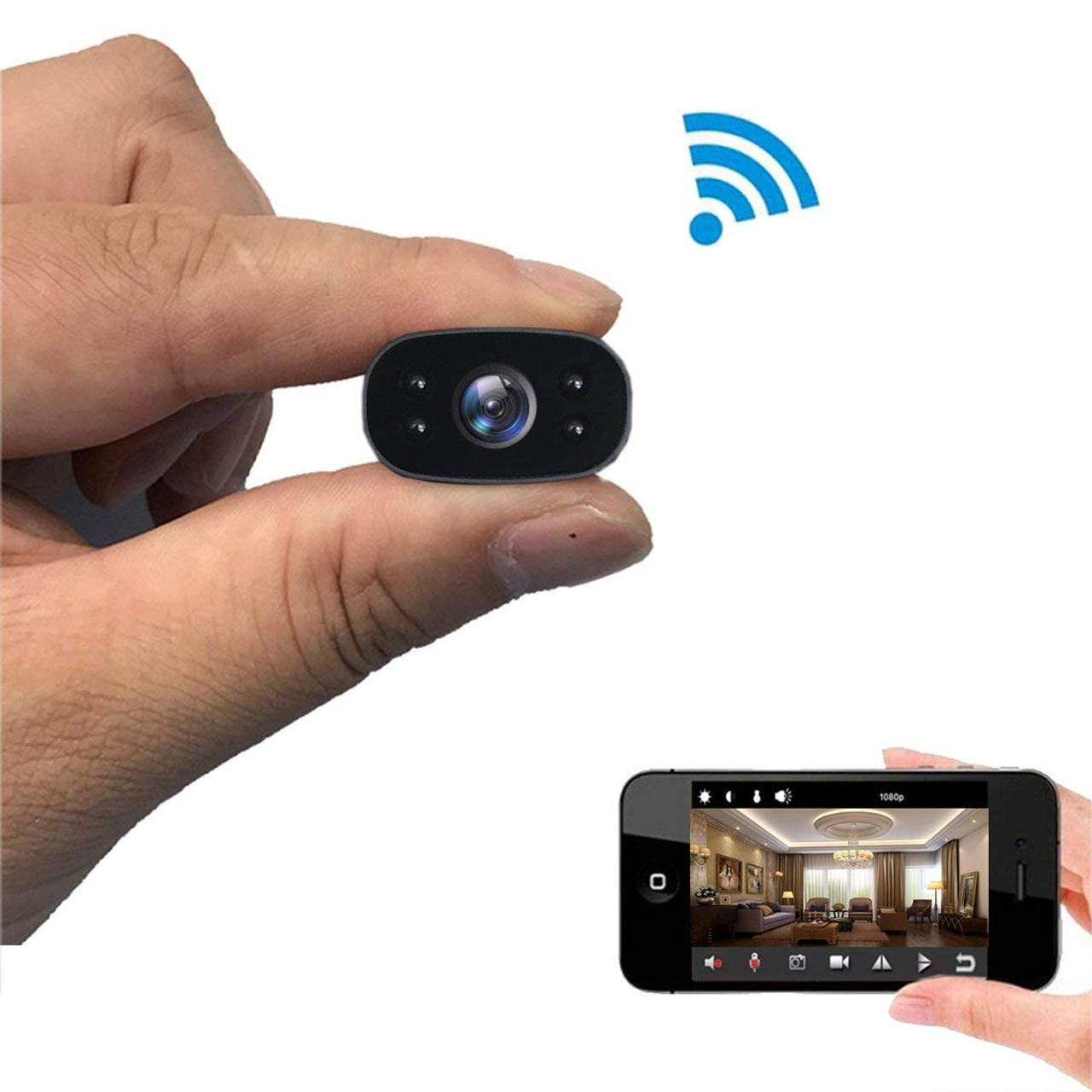  Upgraded Mini Spy Camera 1080P Hidden Camera V2.0 - Portable  Small HD Nanny Cam with Night Vision & Motion Detection - New Software - Hidden  Spy Cam - Indoor Security