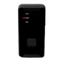 Kjb Security iTrail Solo 4G GPS Tracker, black compact device with indicator lights for GPS, PWR, and CEL connectivity.