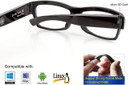 Atlantic Electronics Sport Eye Glasses Camera with full 1080P HD camera and loop recording, black smart glasses with built-in micro SD card slot and compatible with Windows, Mac, Linux, and Android.