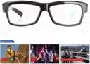 Atlantic Electronics Sport Eye Glasses Camera With Full 1080P HD Camera And Loop Recording, black sports glasses with built-in camera and clear lenses.