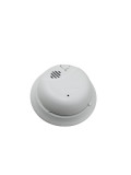 Csc Electronics Hard Wired Duel Camera Dummy Smoke Detector Nanny Security Camera Dvr With Wireless Streaming Video for Iphone, Tablet and More, front view of the white smoke detector with a circular shape and integrated camera features.