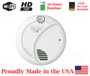 36 hrs Battery Powered Smoke Detector WiFi Wireless Srecurity Camera for iPhone/Android Phone/ iPad