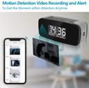 Alarm Clock with Cloud Recording Camera HD 1080P, Wi-Fi Live Streaming Video Recorder Wireless IP Surveillance Camera for Indoor Security Use